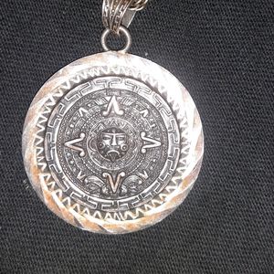 925 Mexican Aztec Mayan calendar pendant